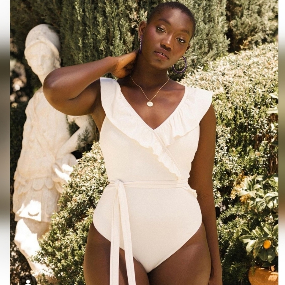 Toluca Swim Isabella Wrap Maxi one piece - Onyx Micro Waffle - Picture 9 of 15